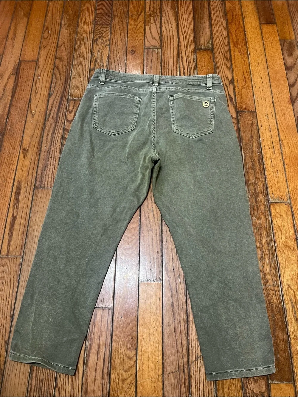 Michael Kors Jeans Womens 10 Green Izzy Skinny Cropped Casual Pants Denim